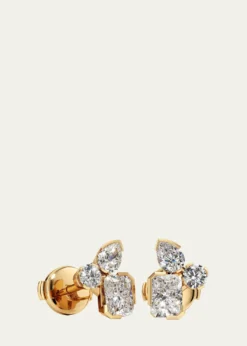 UnsaidMeta Lab-Grown Diamond Cluster Stud Earrings in 18K Yellow Gold