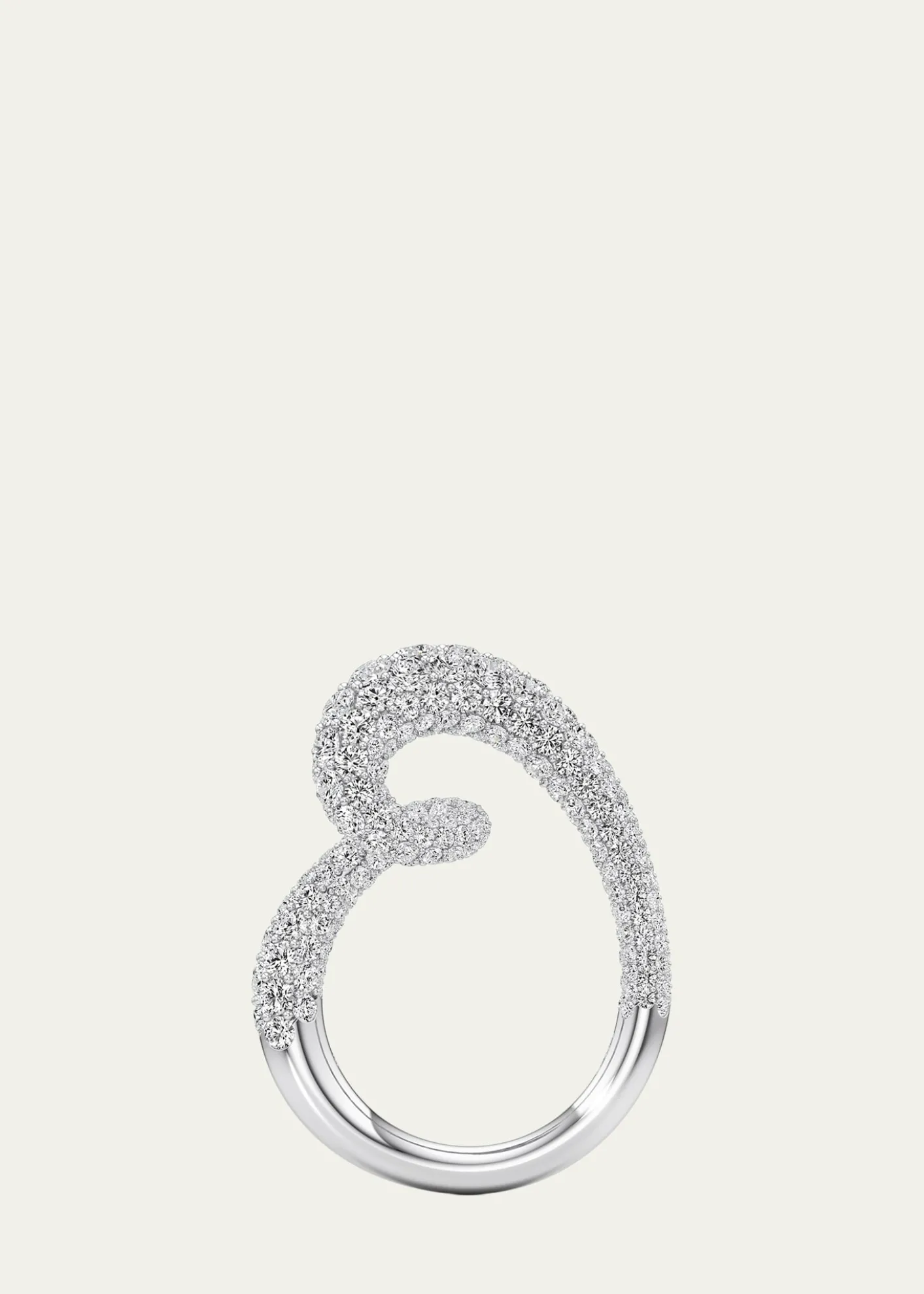 UnsaidWhirlwind Half Lab-Grown Diamond Pave Ring in 18K White Gold