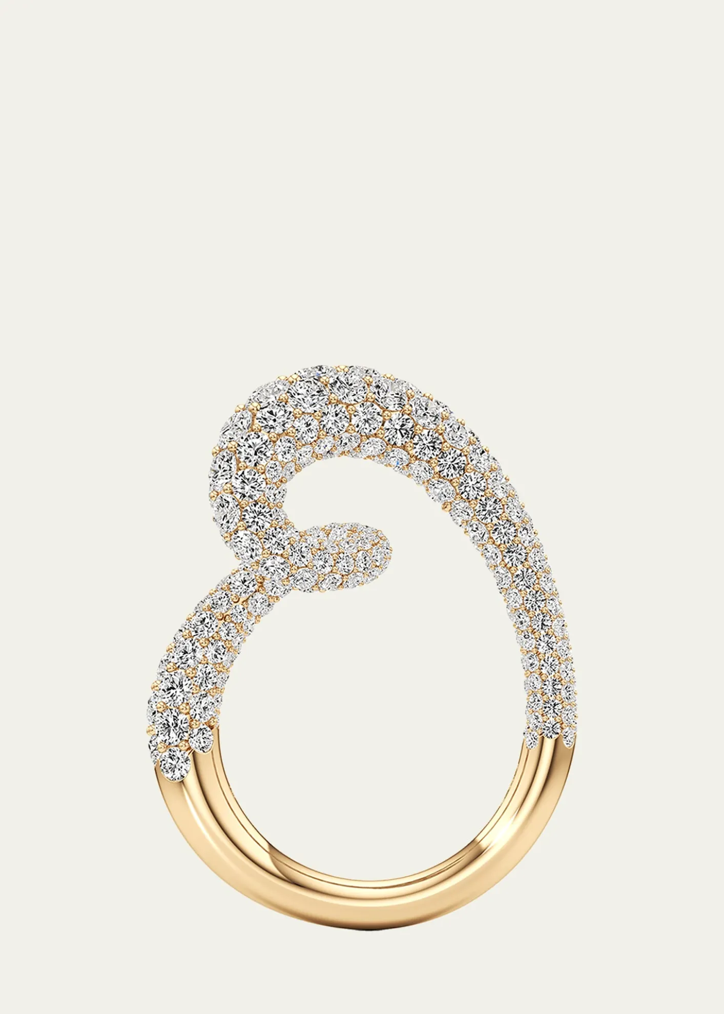 UnsaidWhirlwind Half Lab-Grown Diamond Pave Ring in 18K Yellow Gold