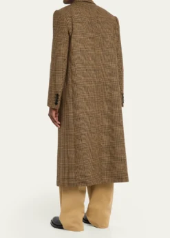 Valentino GaravaniMen's Double-Breasted Glen Plaid Wool Coat