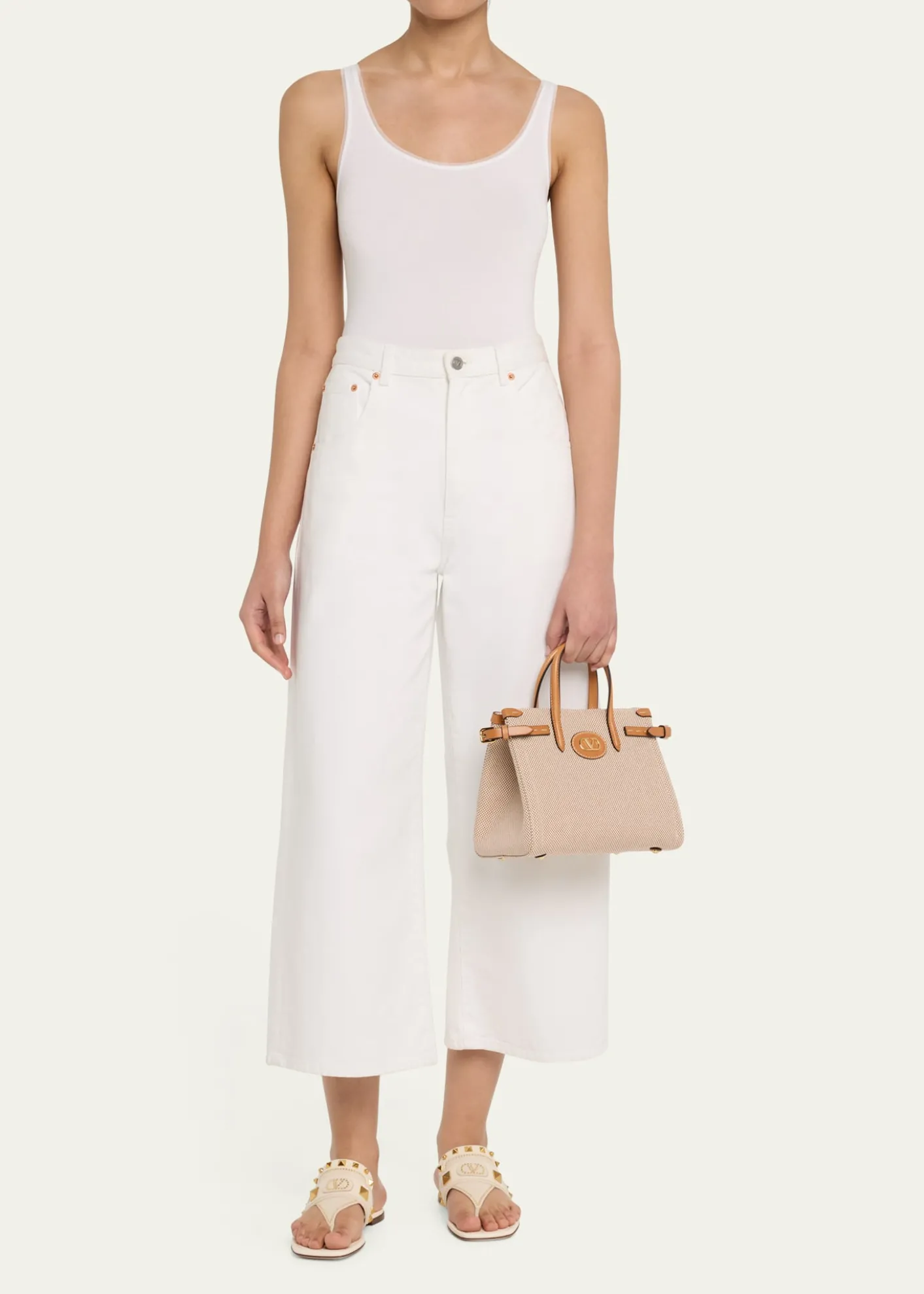 Valentino GaravaniAntibes Small Canvas Shopping Tote Bag