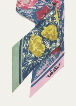 Valentino GaravaniApres L'Hiver Poppies Silk Bandeau Scarf