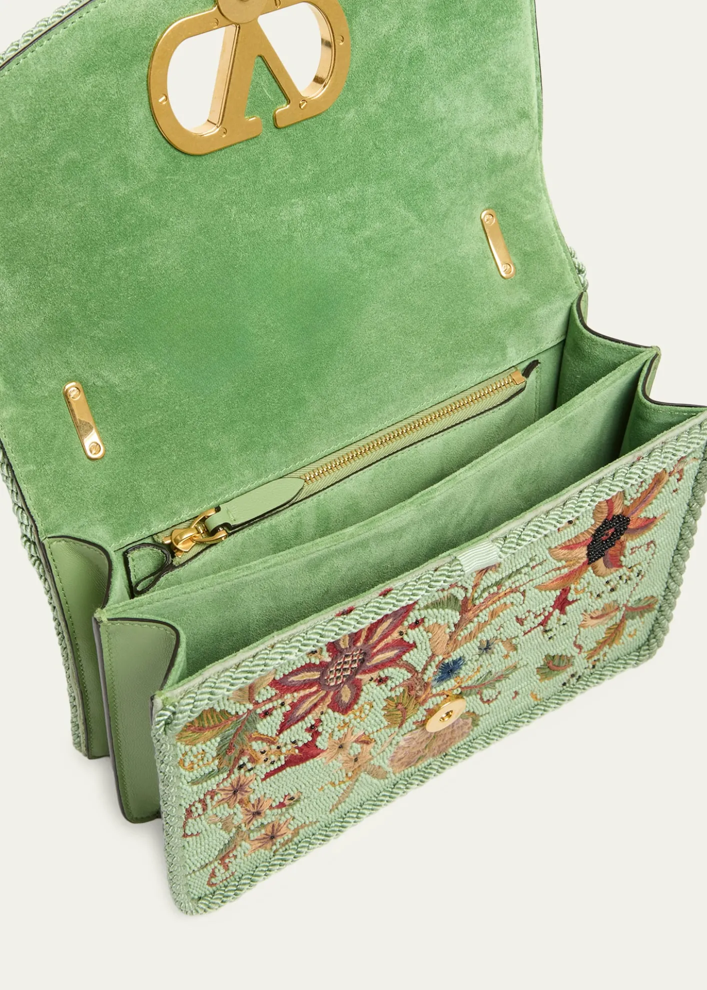 Valentino GaravaniBeaded Floral-Embroidered Shoulder Strap