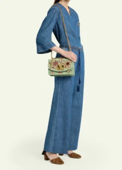 Valentino GaravaniBeaded Floral-Embroidered Shoulder Strap