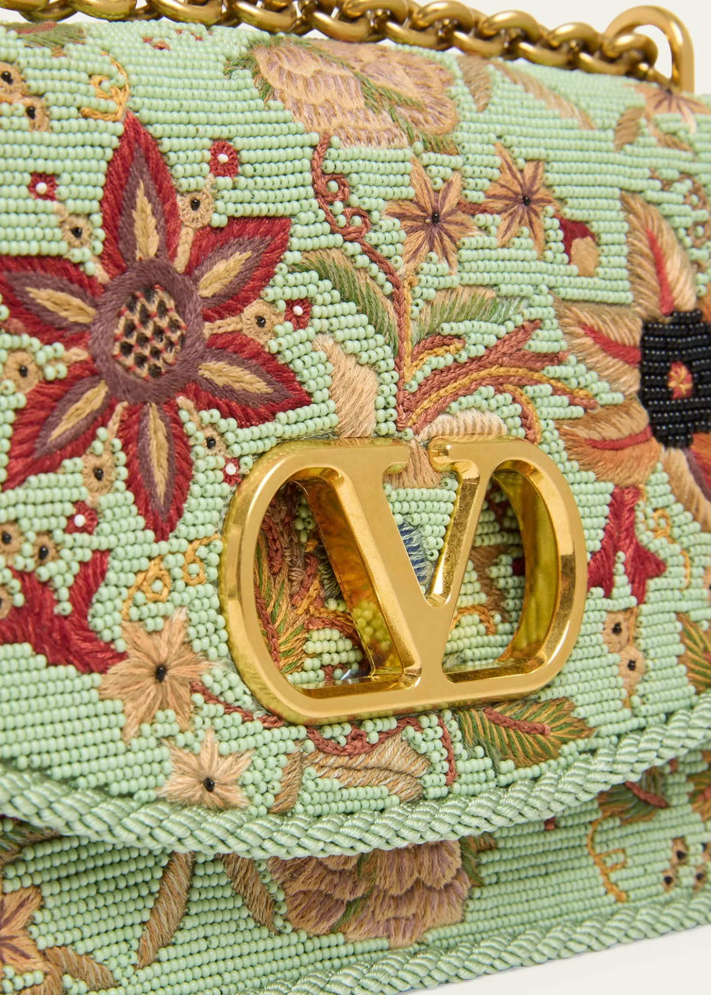 Valentino GaravaniBeaded Floral-Embroidered Shoulder Strap
