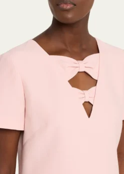 Valentino GaravaniBow Cutout Short-Sleeve Mini Dress