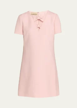 Valentino GaravaniBow Cutout Short-Sleeve Mini Dress
