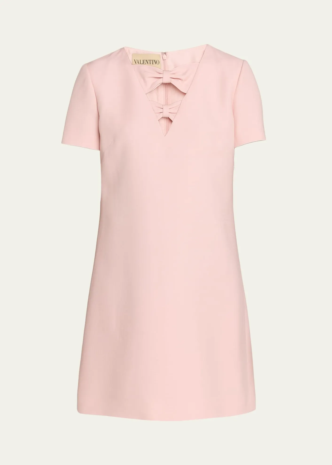 Valentino GaravaniBow Cutout Short-Sleeve Mini Dress