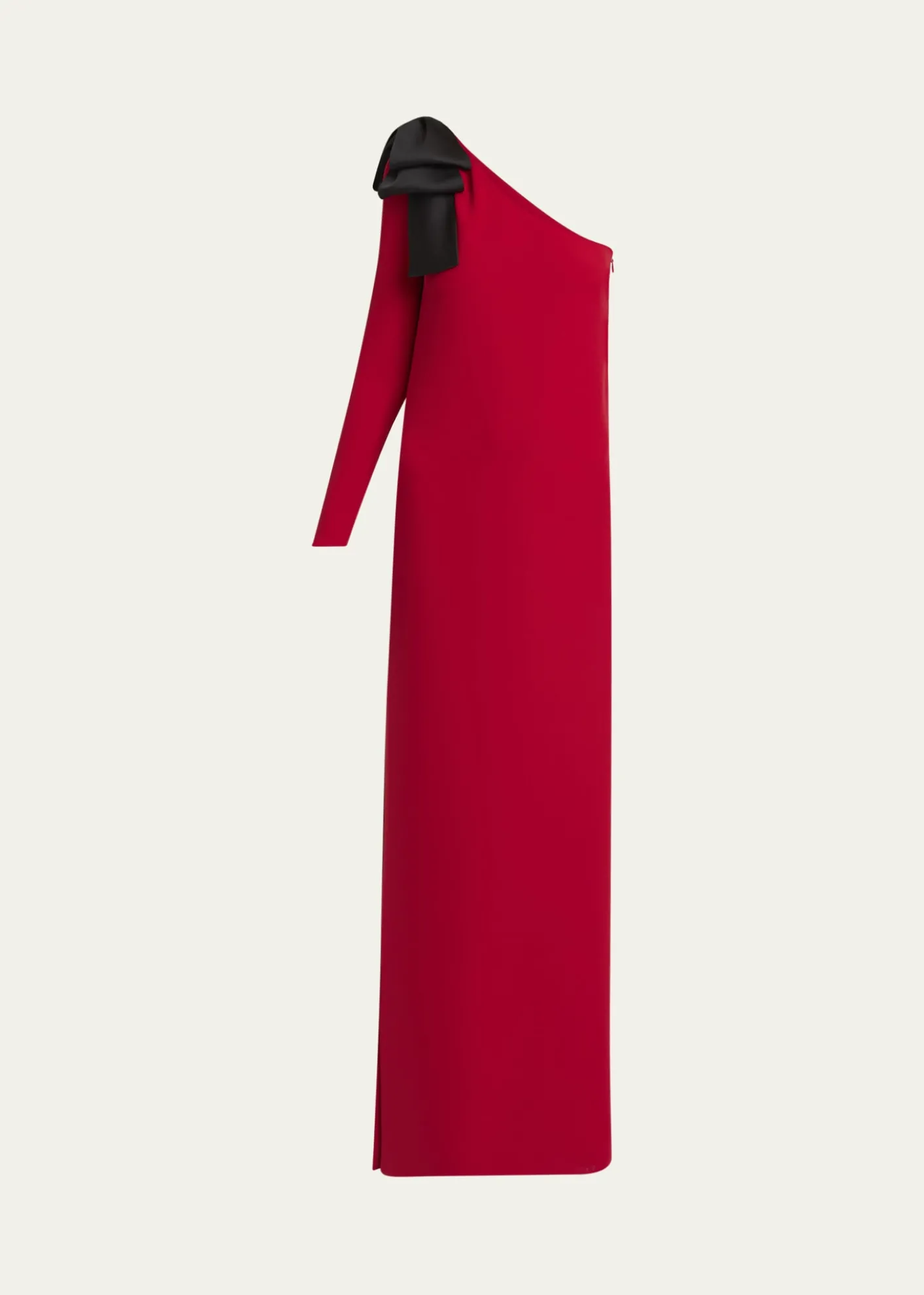 Valentino GaravaniBow One-Shoulder Silk Crepe Column Gown