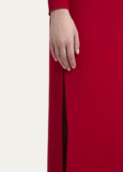 Valentino GaravaniBow One-Shoulder Silk Crepe Column Gown
