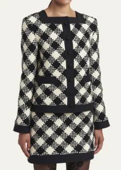 Valentino GaravaniBuffalo Check Tweed Single-Breasted Jacket