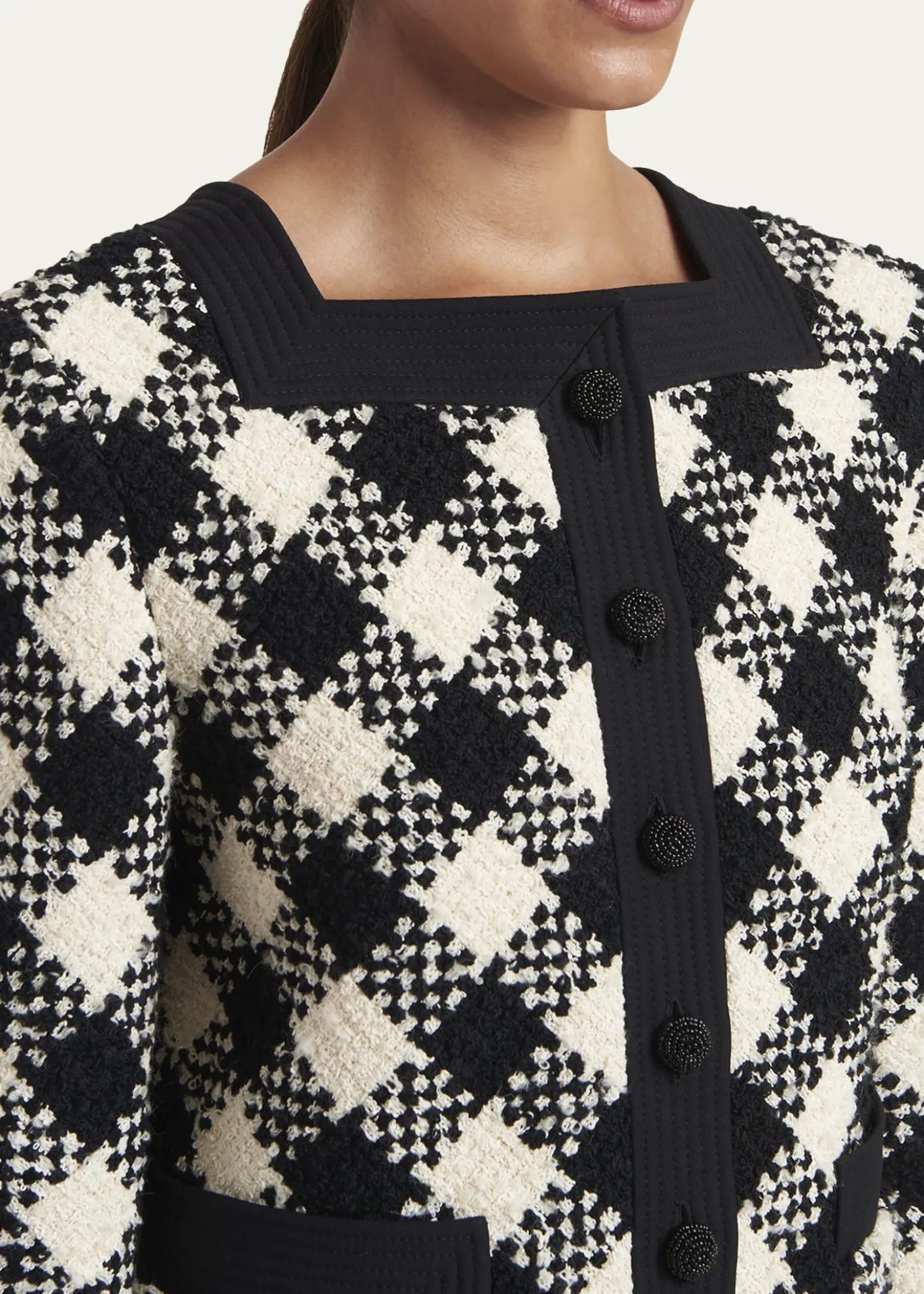 Valentino GaravaniBuffalo Check Tweed Single-Breasted Jacket