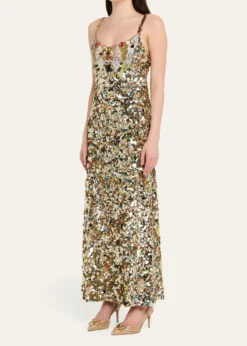 Valentino GaravaniButterfly Embroidered Tulle Maxi Dress