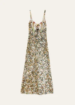 Valentino GaravaniButterfly Embroidered Tulle Maxi Dress