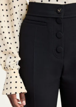 Valentino GaravaniButton-Front Straight-Leg Trousers