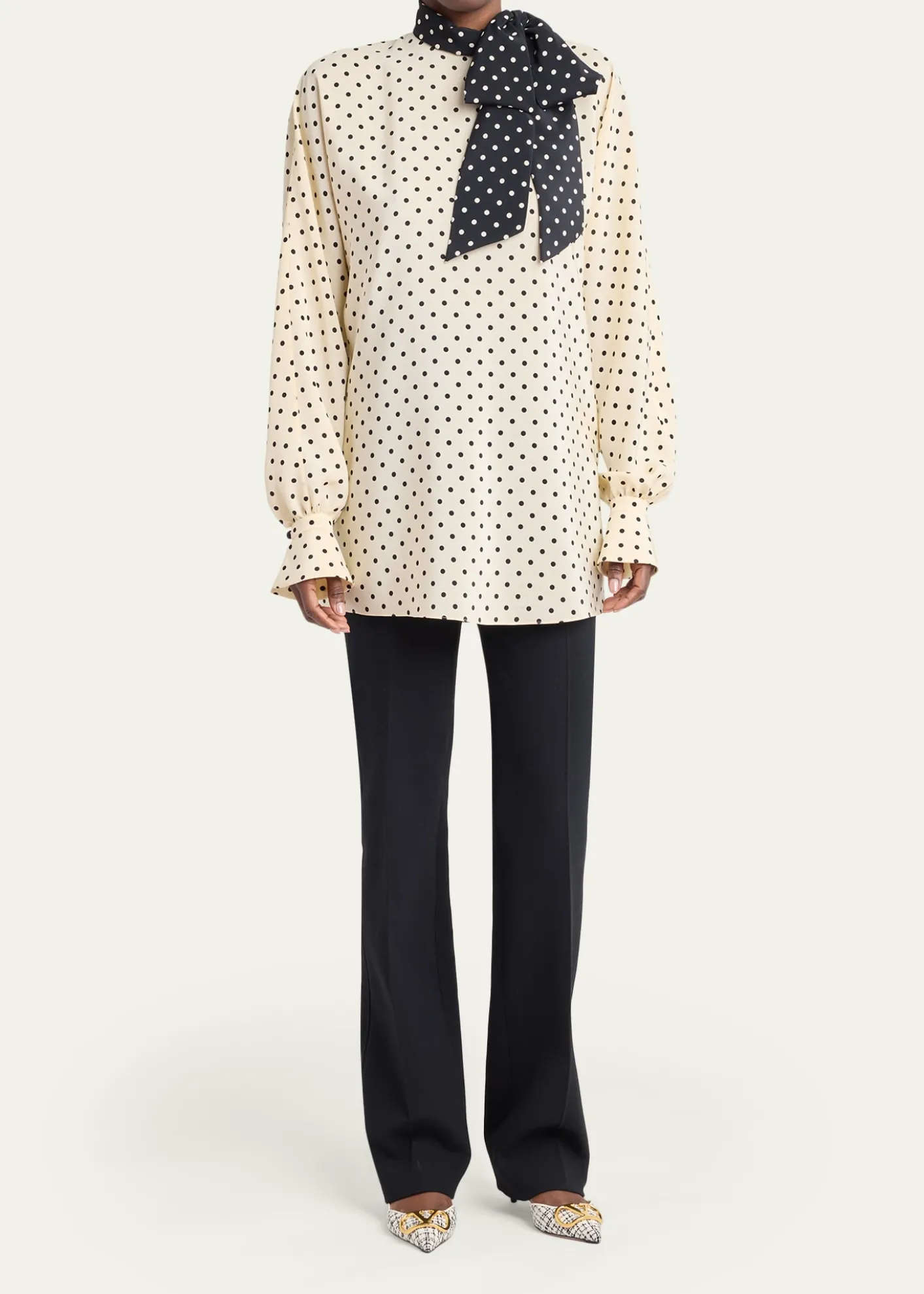 Valentino GaravaniButton-Front Straight-Leg Trousers