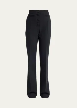 Valentino GaravaniButton-Front Straight-Leg Trousers