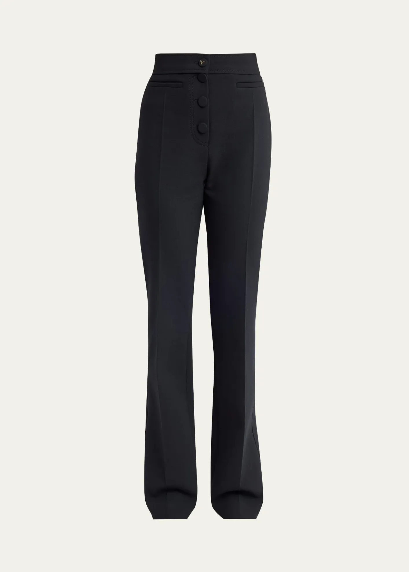 Valentino GaravaniButton-Front Straight-Leg Trousers