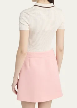 Valentino GaravaniCable Knit Crop Polo Sweater