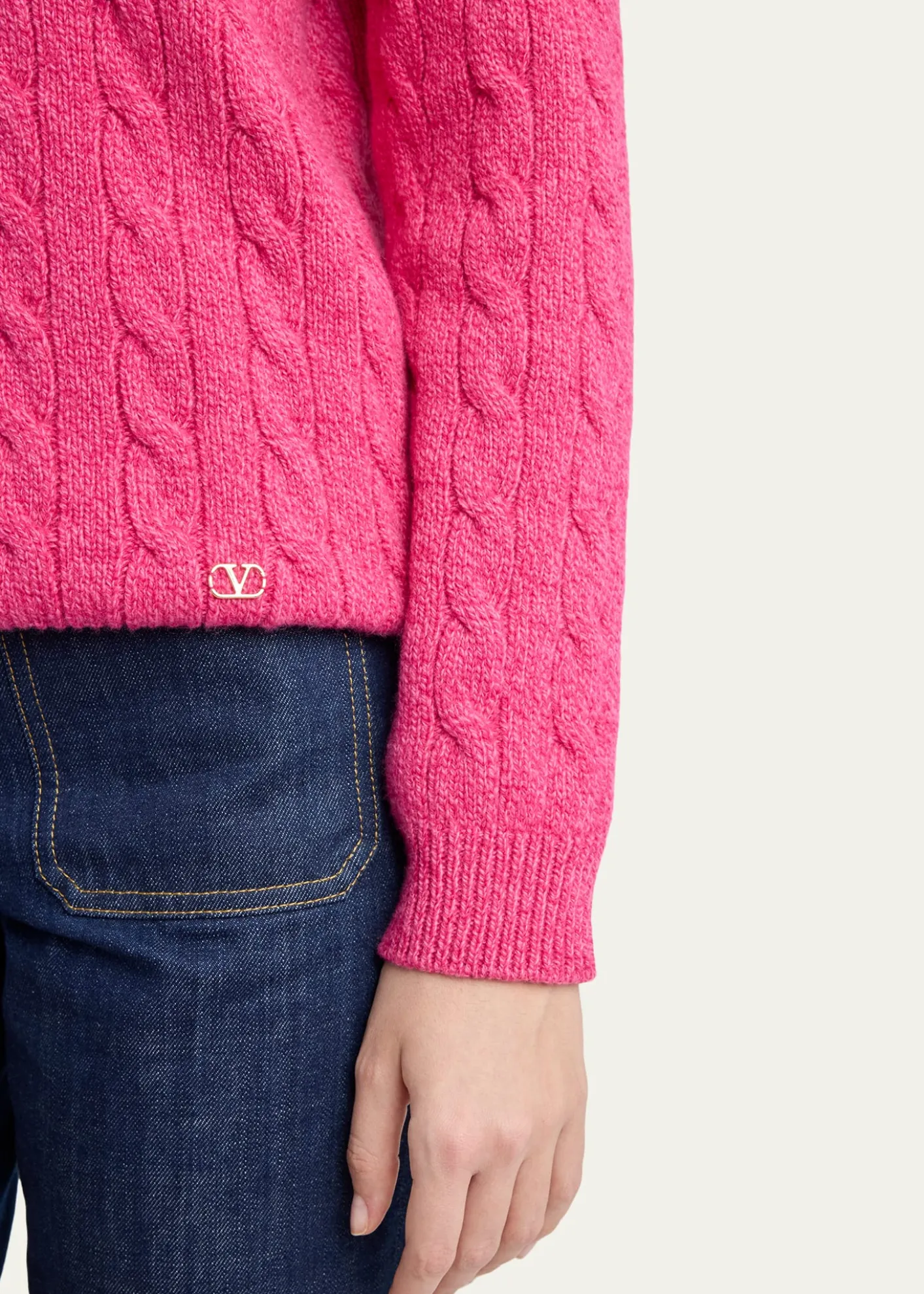 Valentino GaravaniCable Knit Crewneck Sweater