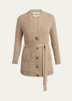 Valentino GaravaniCable-Knit Longline Cashmere Cardigan
