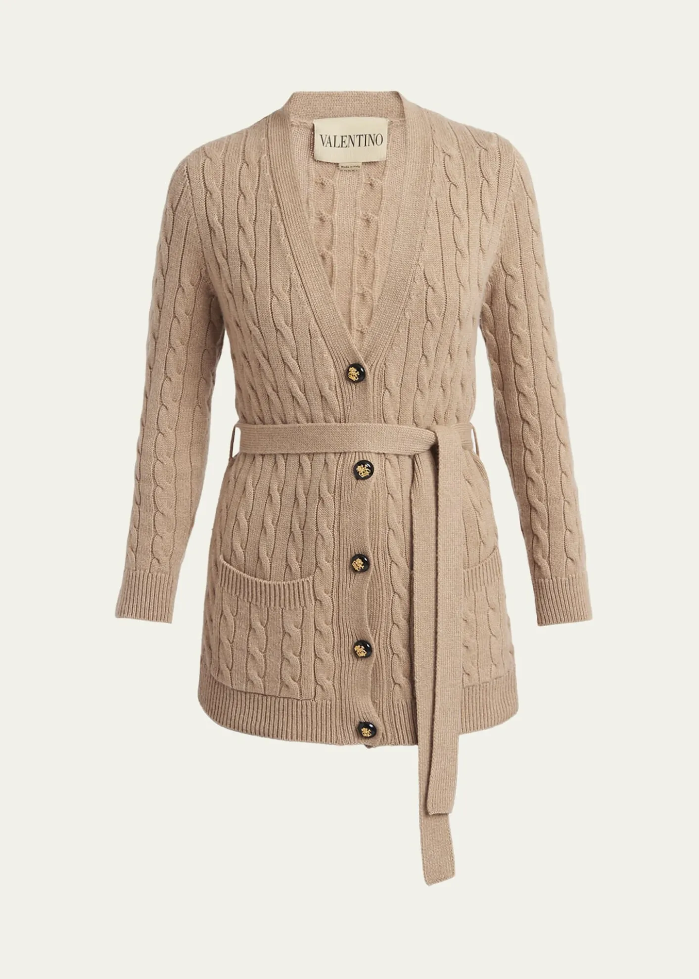 Valentino GaravaniCable-Knit Longline Cashmere Cardigan