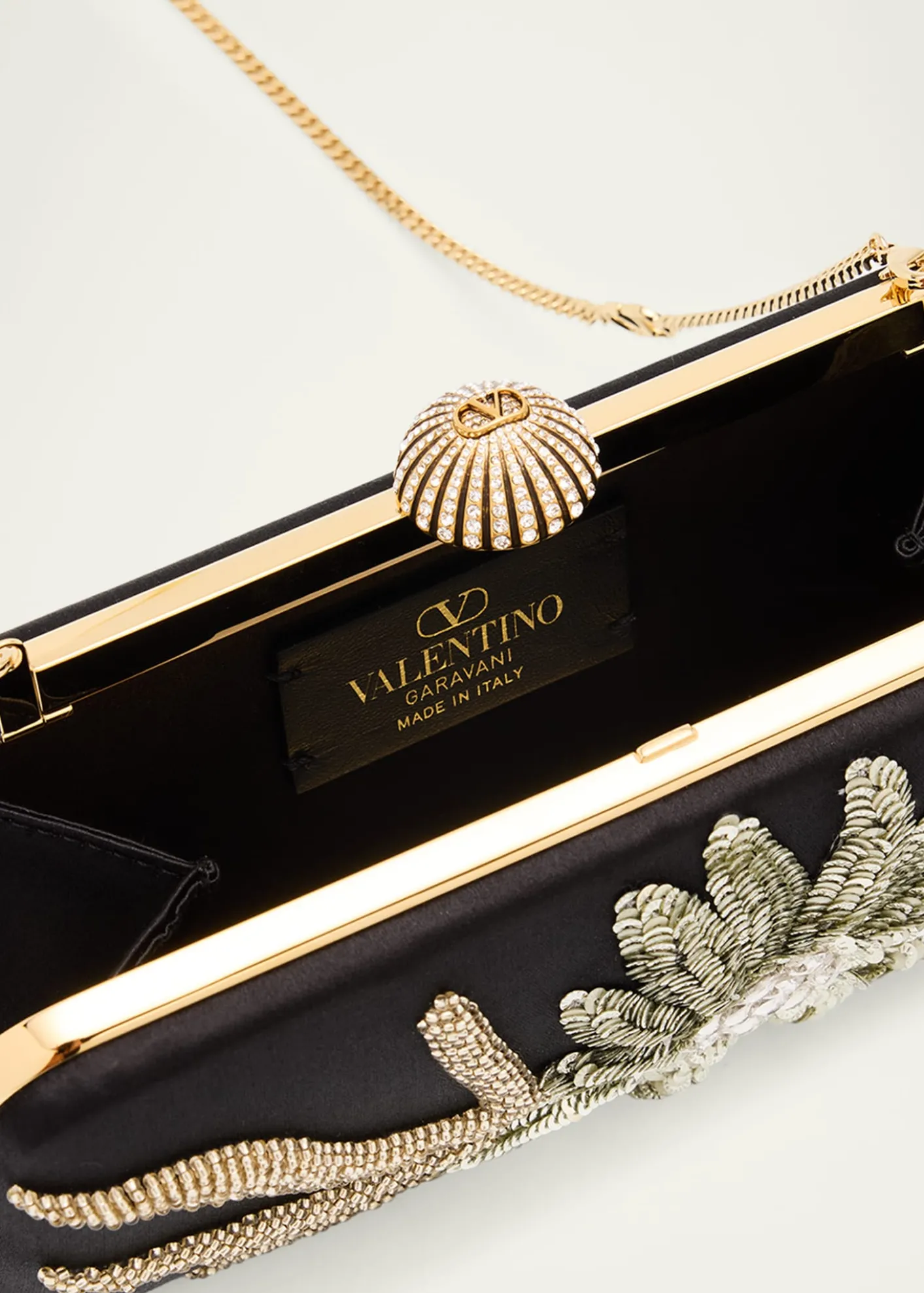 Valentino GaravaniCarry Secrets Sequin Floral Satin Clutch Bag