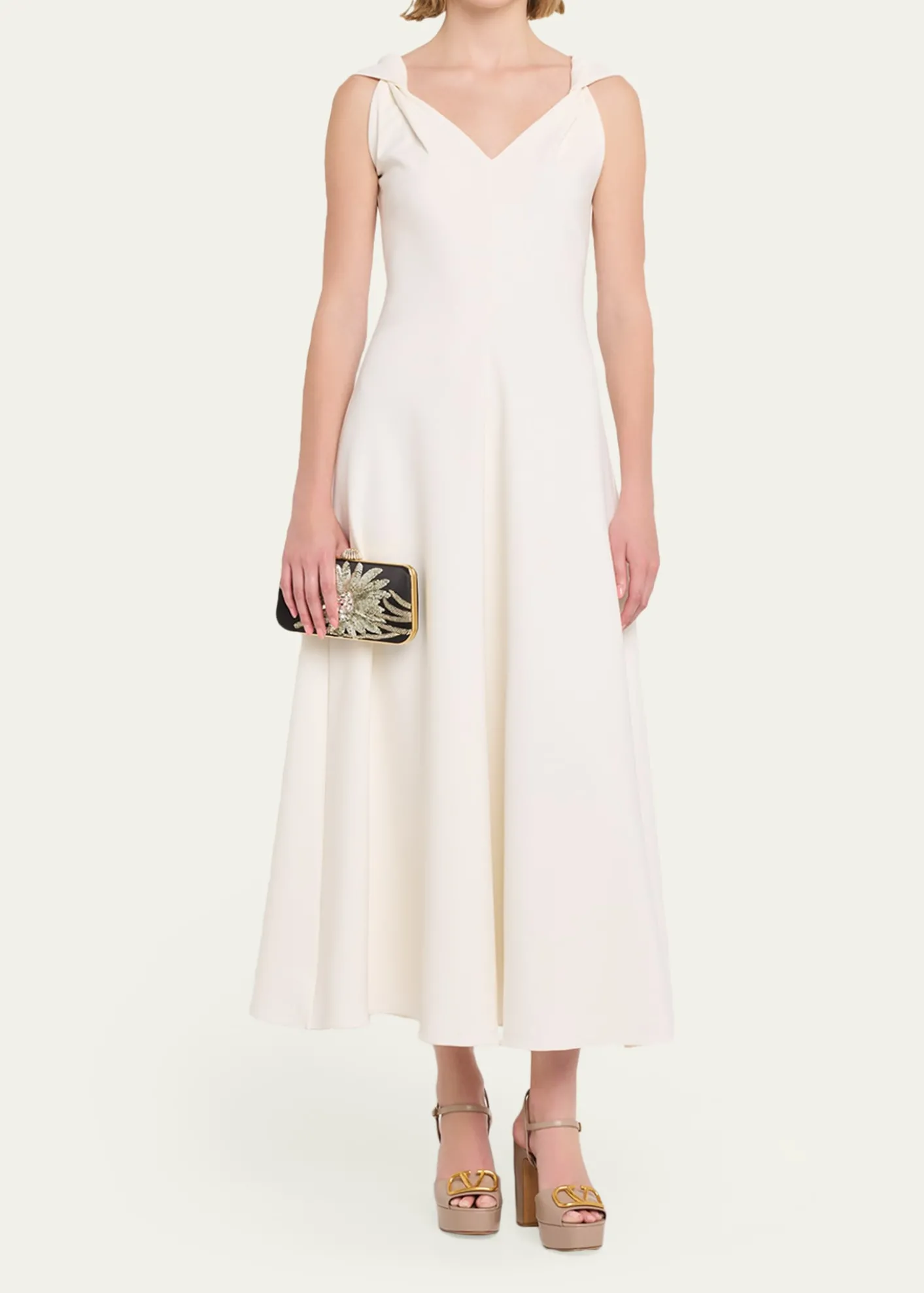Valentino GaravaniCarry Secrets Sequin Floral Satin Clutch Bag