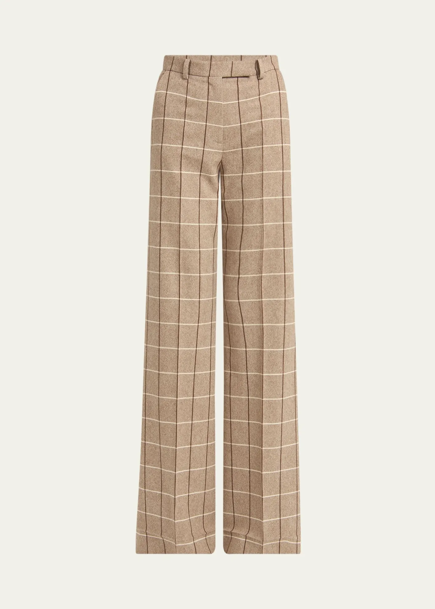 Valentino GaravaniCheck Wool Wide-Leg Pants