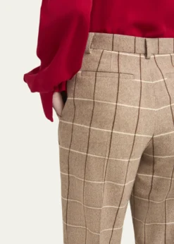 Valentino GaravaniCheck Wool Wide-Leg Pants