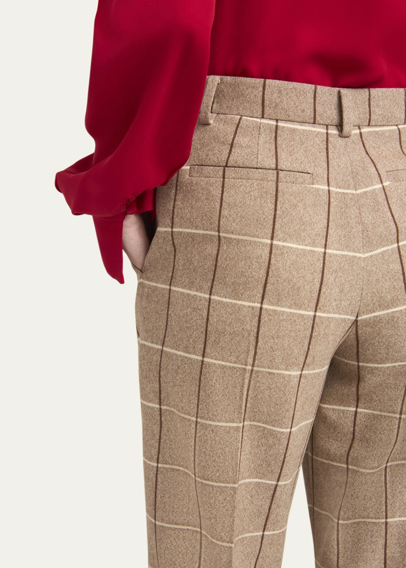 Valentino GaravaniCheck Wool Wide-Leg Pants