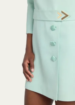 Valentino GaravaniCrepe Couture Belted VLogo Mini Dress