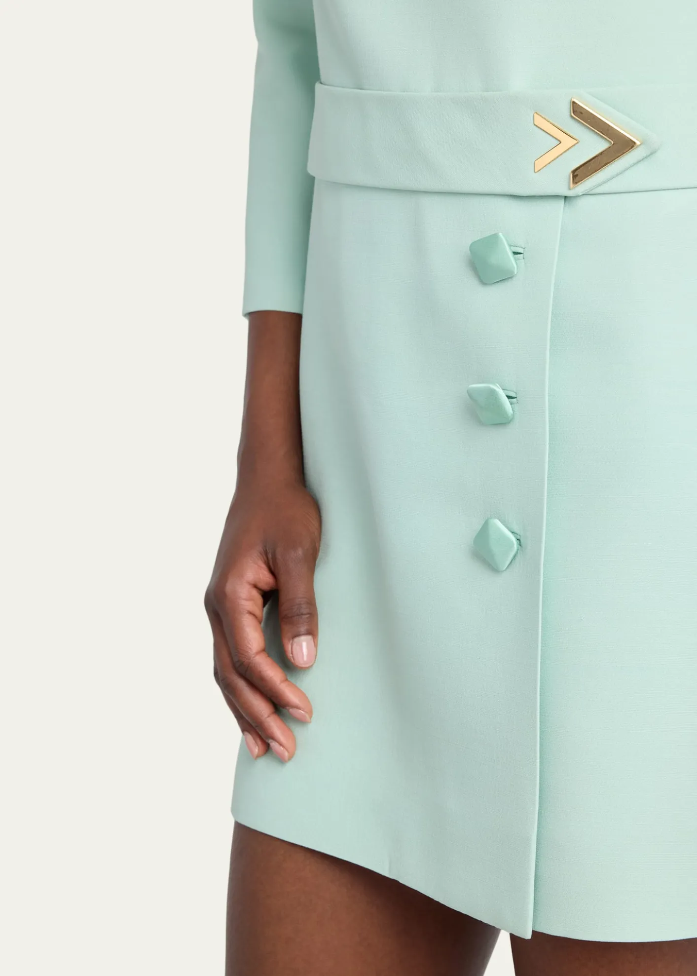 Valentino GaravaniCrepe Couture Belted VLogo Mini Dress