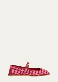 Valentino GaravaniCrochet Mary Jane Ballerina Flats