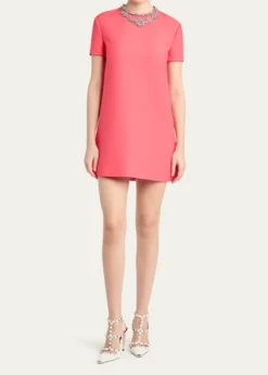 Valentino GaravaniCrystal Embroidered Wool-Silk Mini Dress