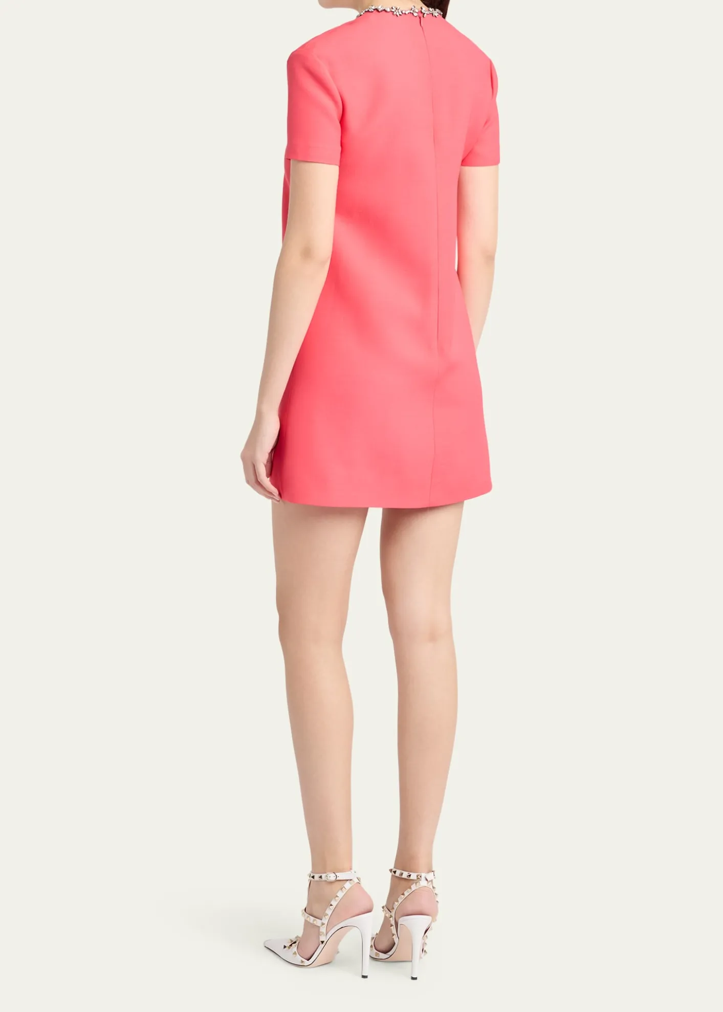 Valentino GaravaniCrystal Embroidered Wool-Silk Mini Dress