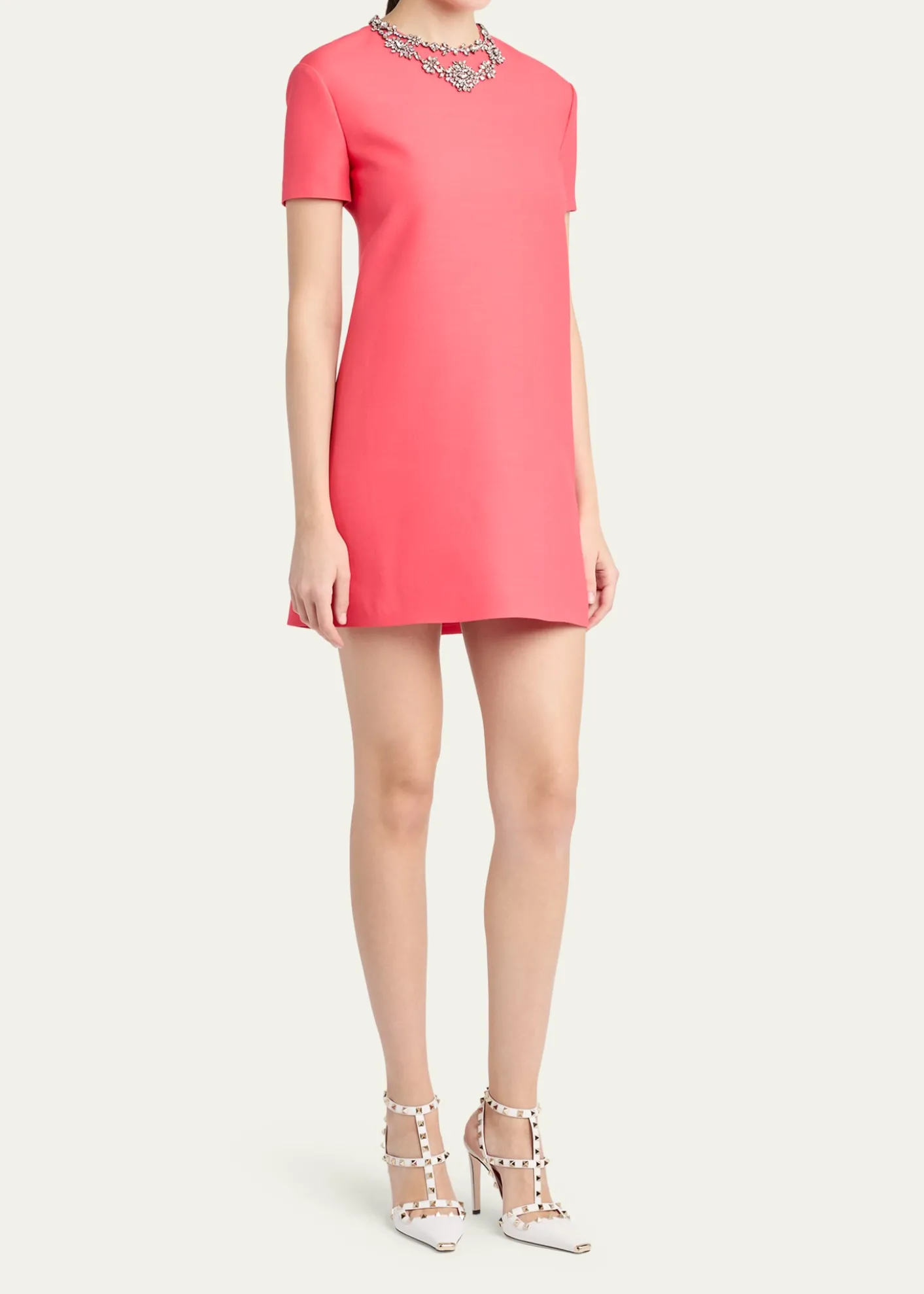 Valentino GaravaniCrystal Embroidered Wool-Silk Mini Dress