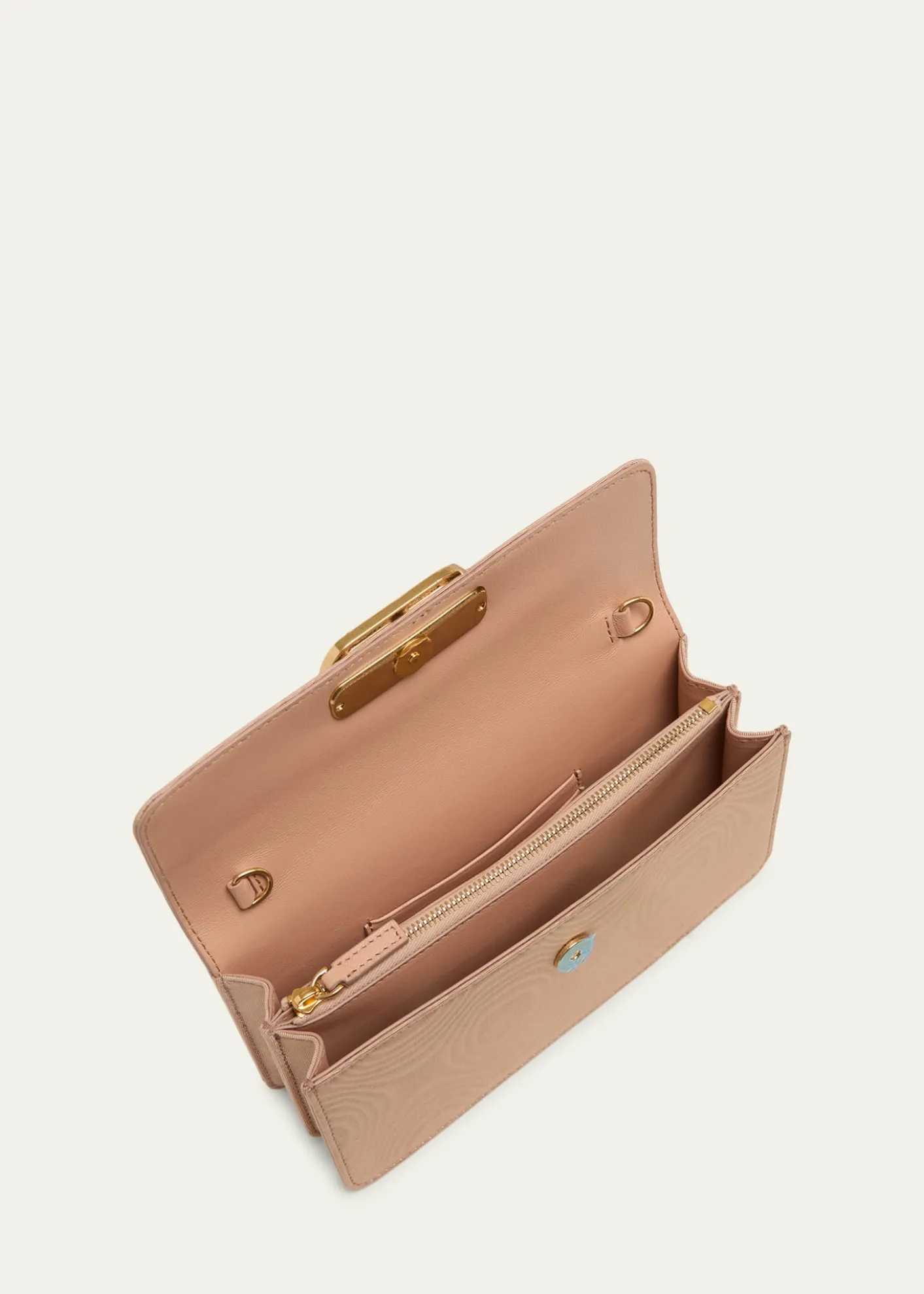 Valentino GaravaniCrystal VLogo Moire Clutch Bag
