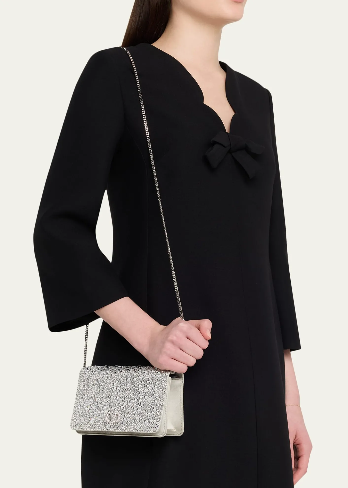 Valentino GaravaniCrystal VLogo Clutch Bag