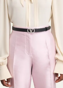 Valentino GaravaniCrystal VLogo Leather Belt, 20mm