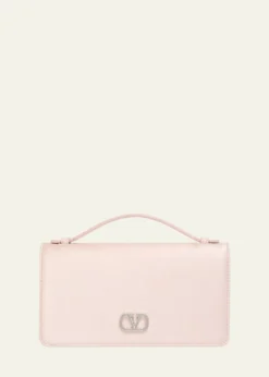 Valentino GaravaniCrystal VLogo Satin Top-Handle Bag