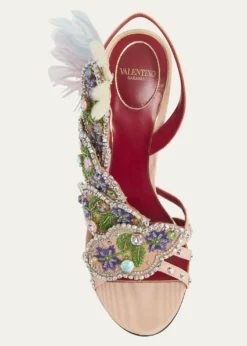 Valentino GaravaniDans Le Foyer Embellished Slingback Sandals