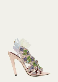 Valentino GaravaniDans Le Foyer Embellished Slingback Sandals