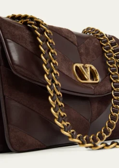 Valentino GaravaniDjuna Medium Patchwork Chevron Shoulder Bag
