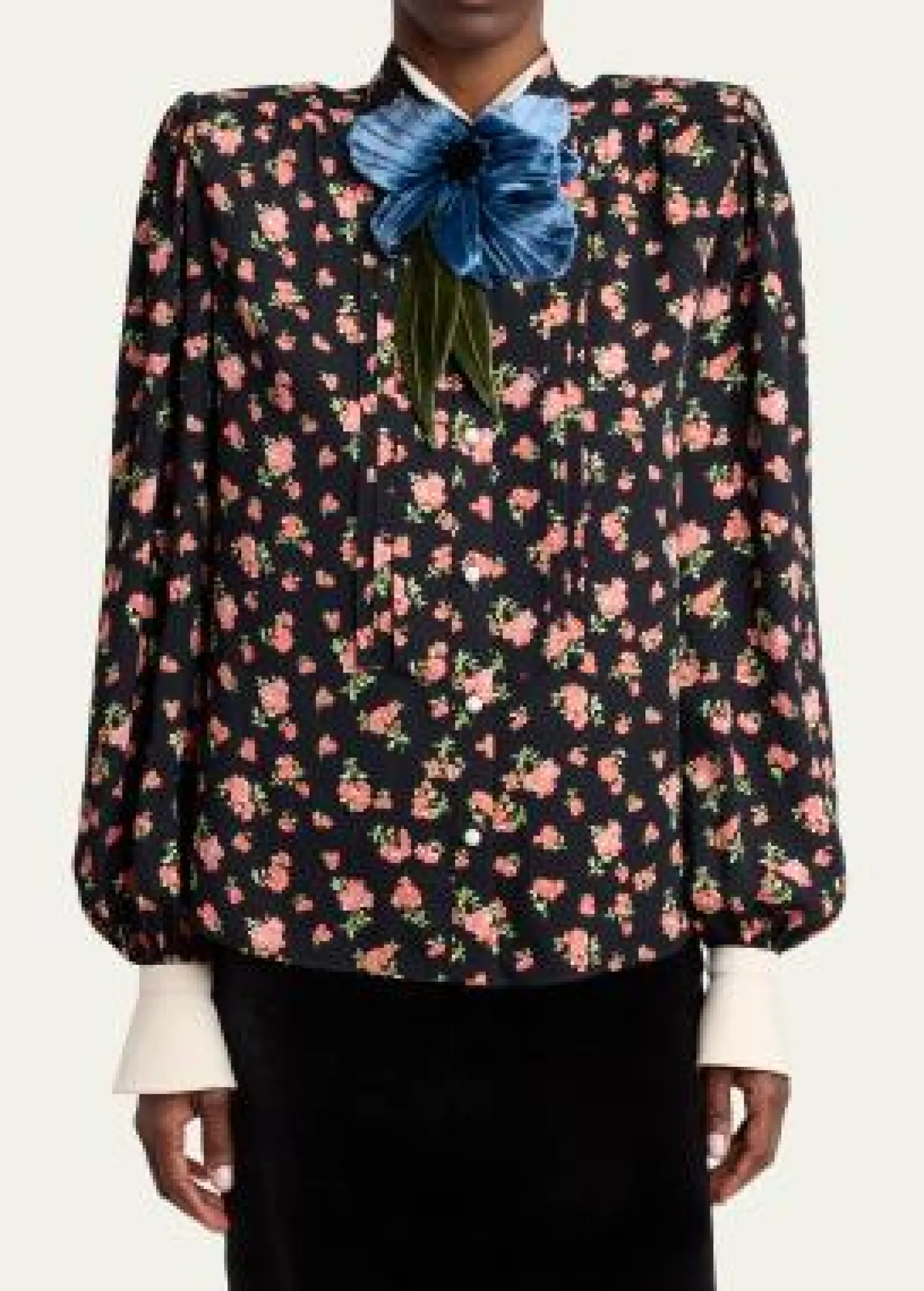 Valentino GaravaniEmbellished Floral-Print Shirt
