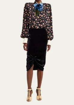 Valentino GaravaniEmbellished Floral-Print Shirt