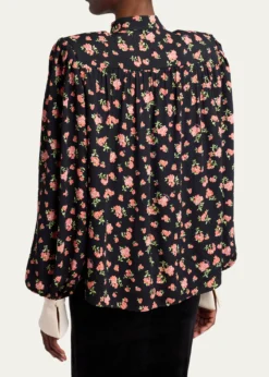 Valentino GaravaniEmbellished Floral-Print Shirt