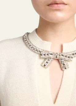 Valentino GaravaniEmbroidered Bow Crewneck Sweater