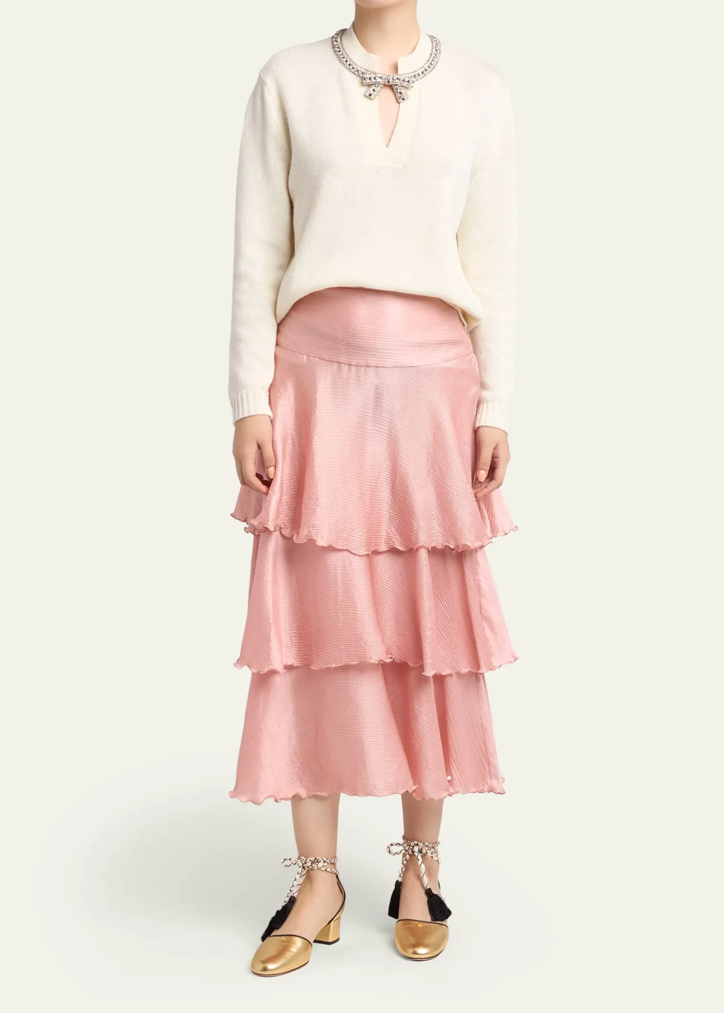 Valentino GaravaniEmbroidered Bow Crewneck Sweater