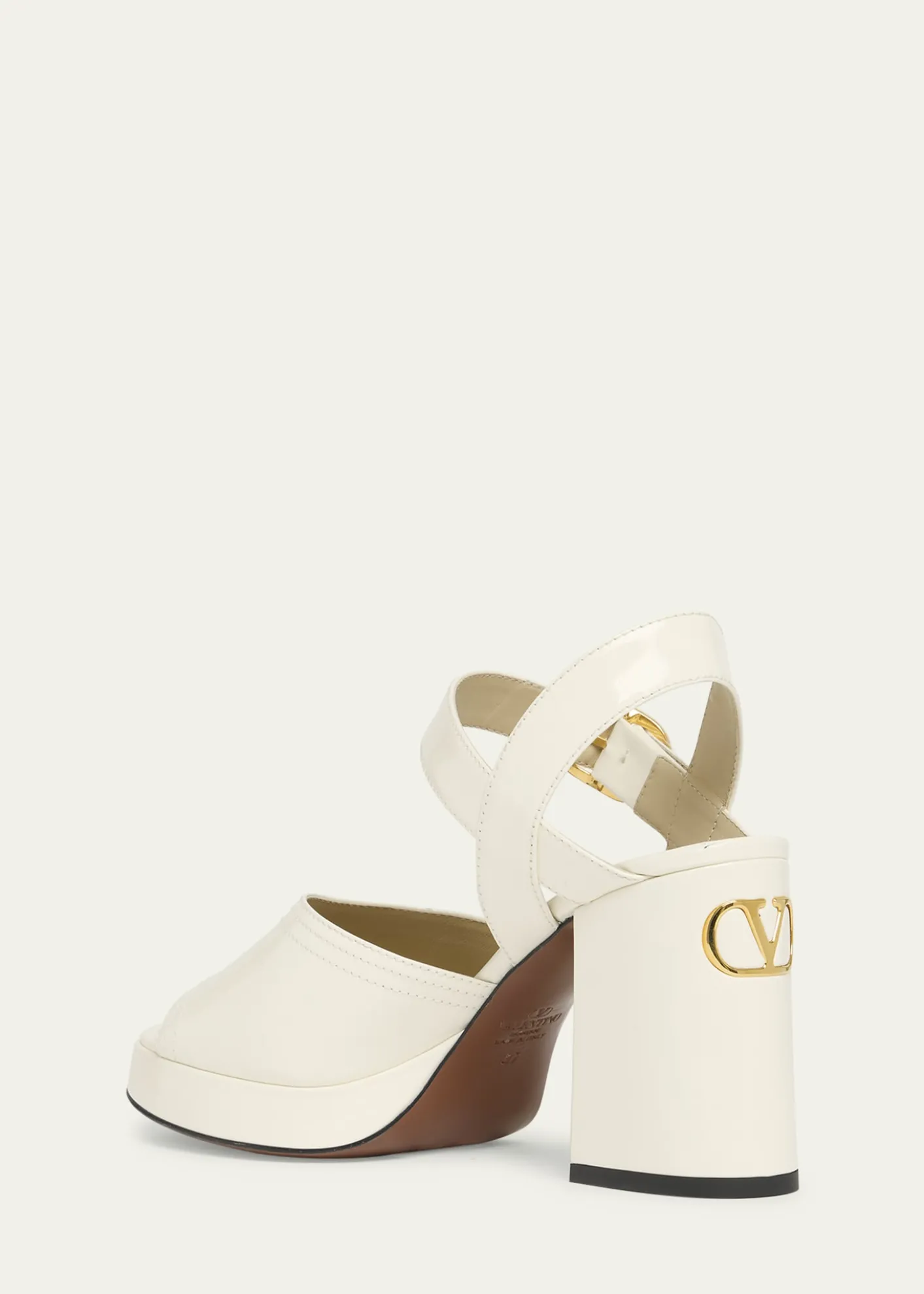 Valentino GaravaniFawcette VLogo Patent Leather Platform Sandals